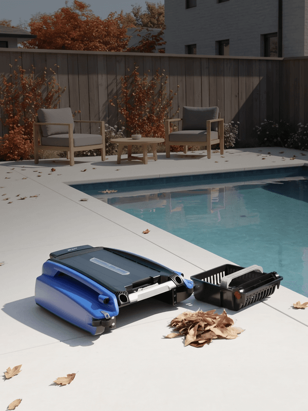 Betta robotic pool skimmer on the water surface